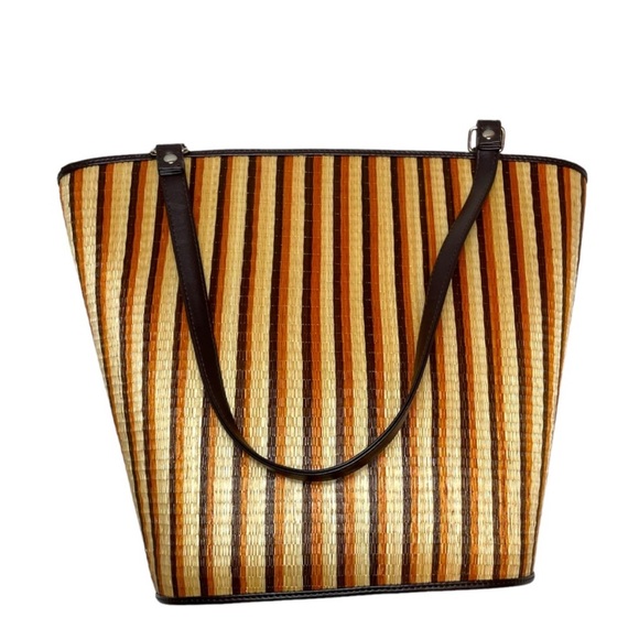 NWOT Le Sac Hand Woven In Philippians Bucket Shoulder Bag - Picture 3 of 13